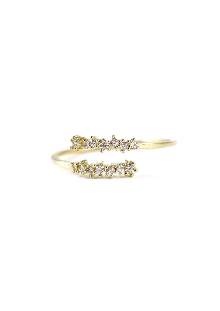2 Line Cubic Zirconia Gold Ring Online Jewelry Kollidea 4