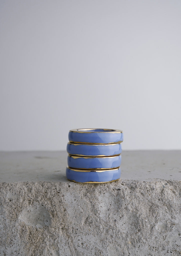 Cecolors Handmade Ceramic Porcelain Ring Della Robbia Blue 5