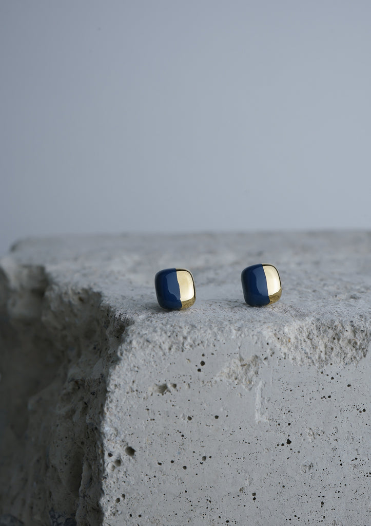 Handmade Ceramic Jewelry Earring Cecolors  Blue Opal 02