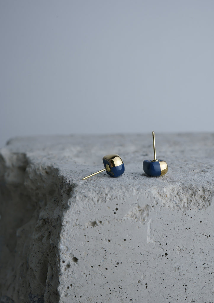 Handmade Ceramic Jewelry Earring Cecolors  Blue Opal 