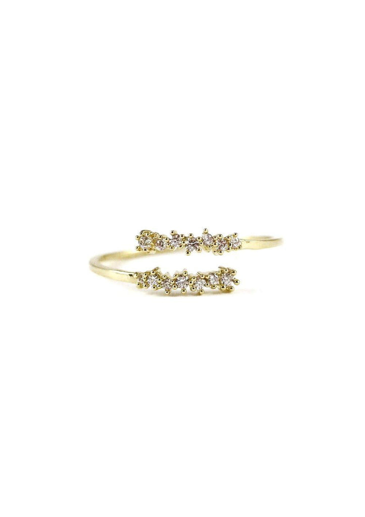 2 Line Cubic Zirconia Gold Ring Online Jewelry Kollidea 2