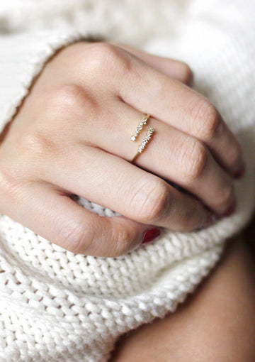 2 Line Cubic Zirconia Gold Ring Online Jewelry Kollidea 1