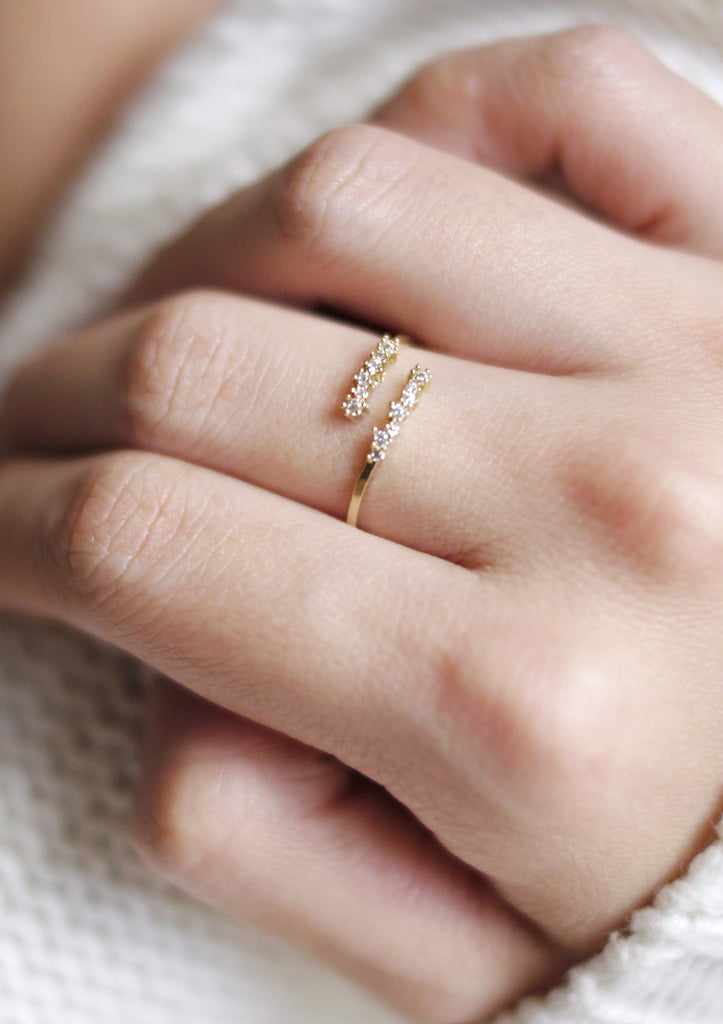 2 Line Cubic Zirconia Gold Ring Online Jewelry Kollidea 3
