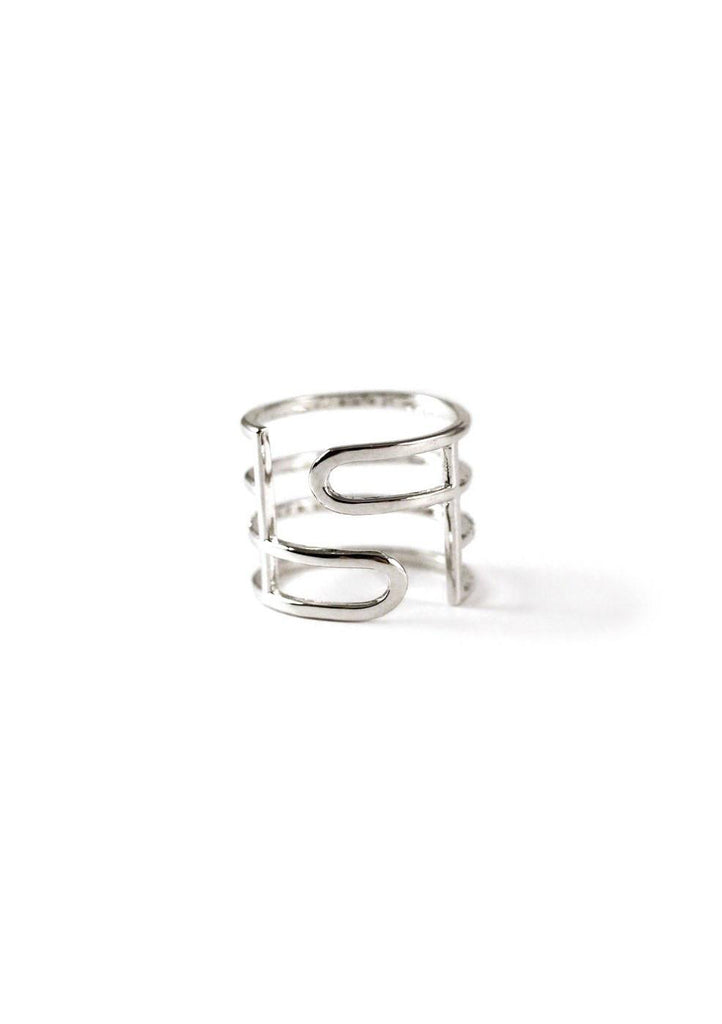 4 Lines Layered Cubic Ring Silver Online Jewelry Kollidea 3
