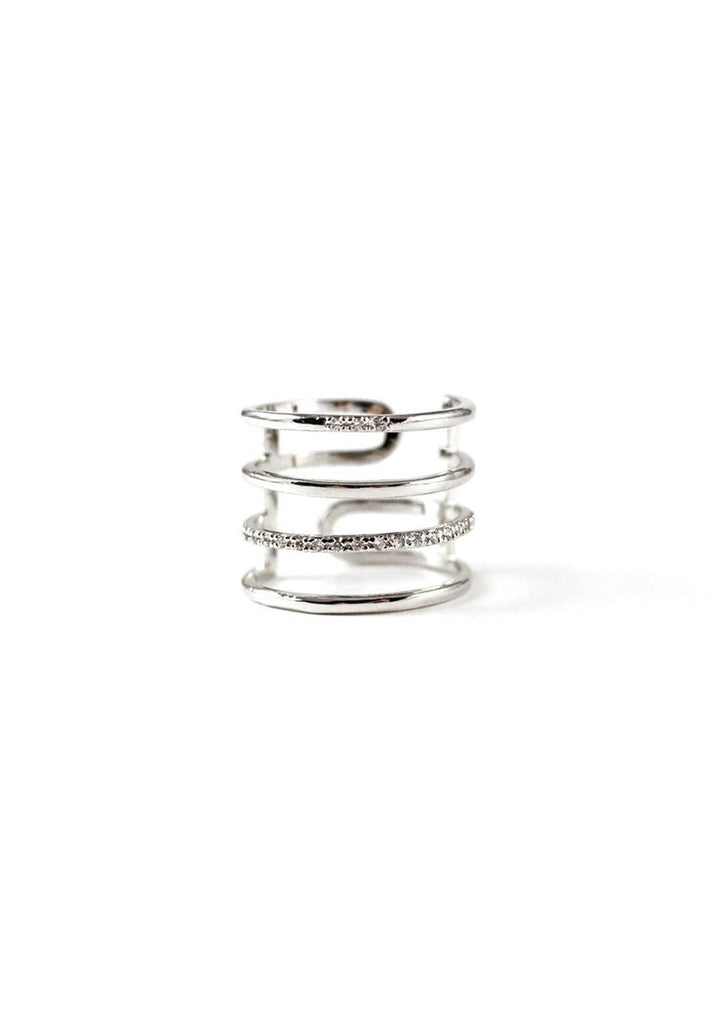 4 Lines Layered Cubic Ring Silver Online Jewelry Kollidea 2