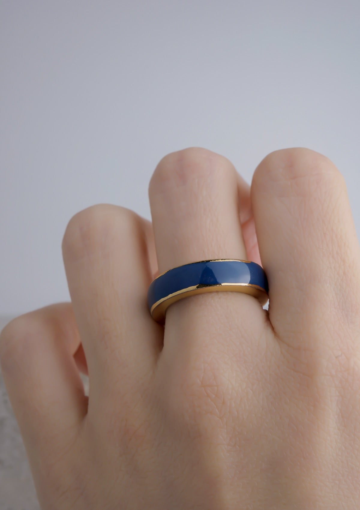 Blue Opal Double Gold Ring