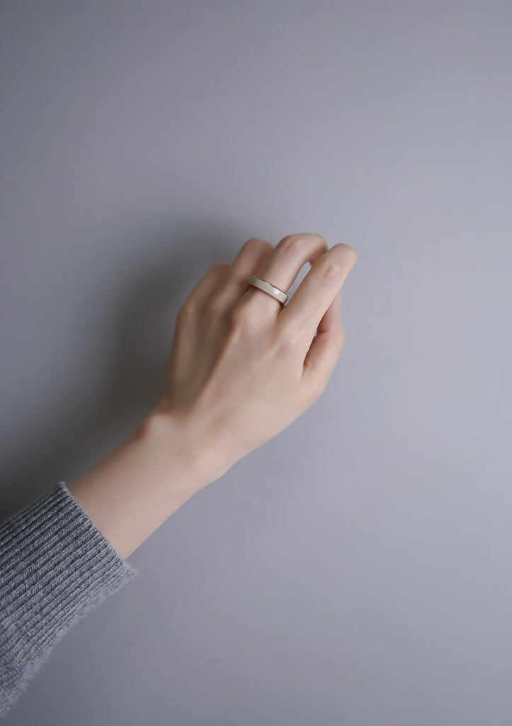 Cecolors Handmade Ceramic Porcelain Ring Oyster Gray Beige 2