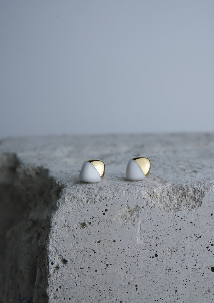 Handmade Earring Ceramic Jewelry Cecolors Diamond White
