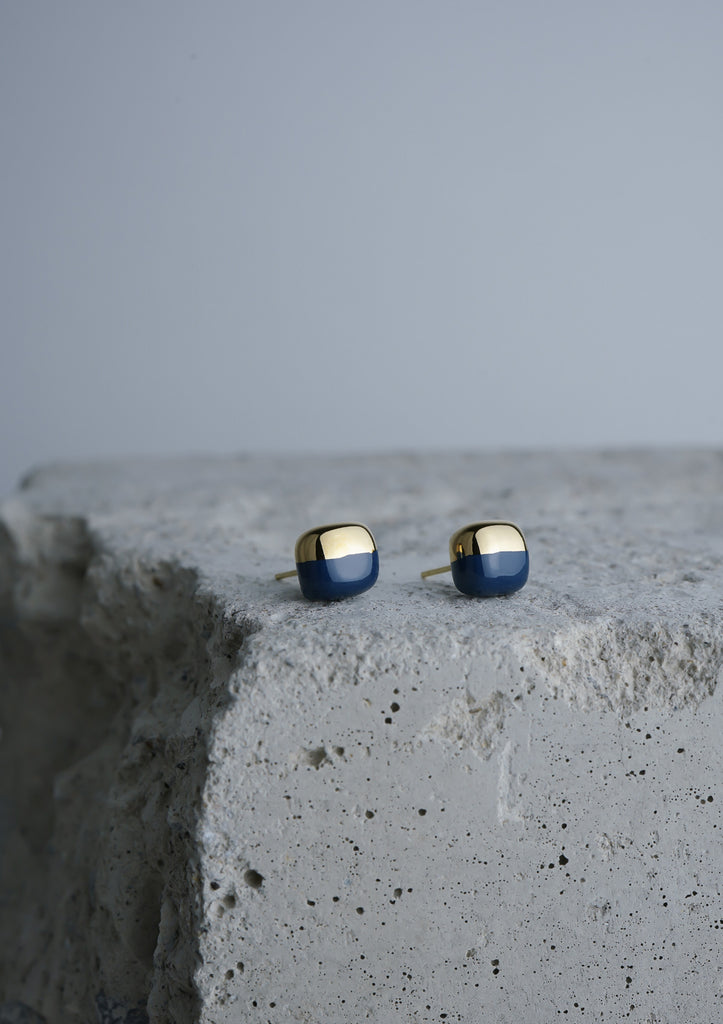 Handmade Ceramic Jewelry Earring Cecolors  Blue Opal 01