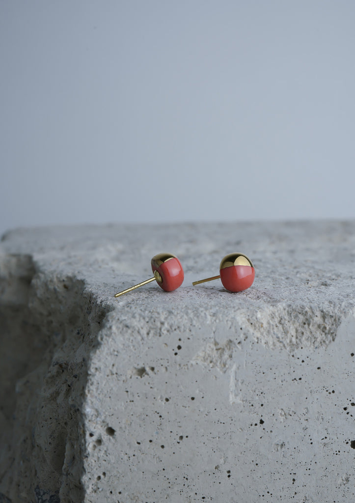 Handmade Earring Ceramic Jewelry Cecolors Circle Pureed Pumpkin