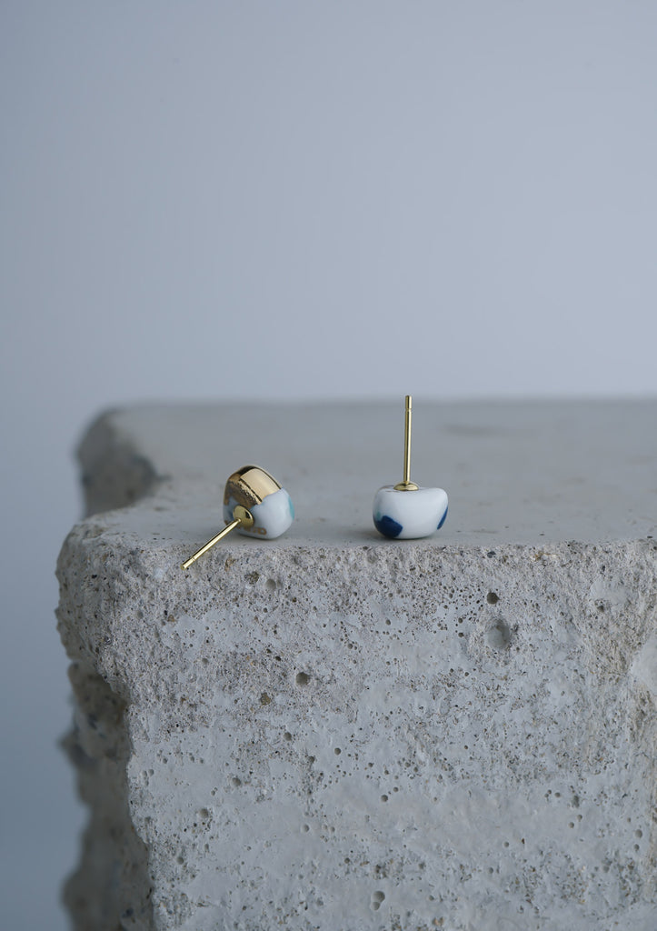 Cecolors Handmade Ceramic Earring Blue