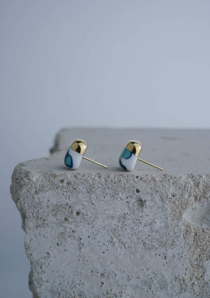 Cecolors Handmade Ceramic Earring Blue