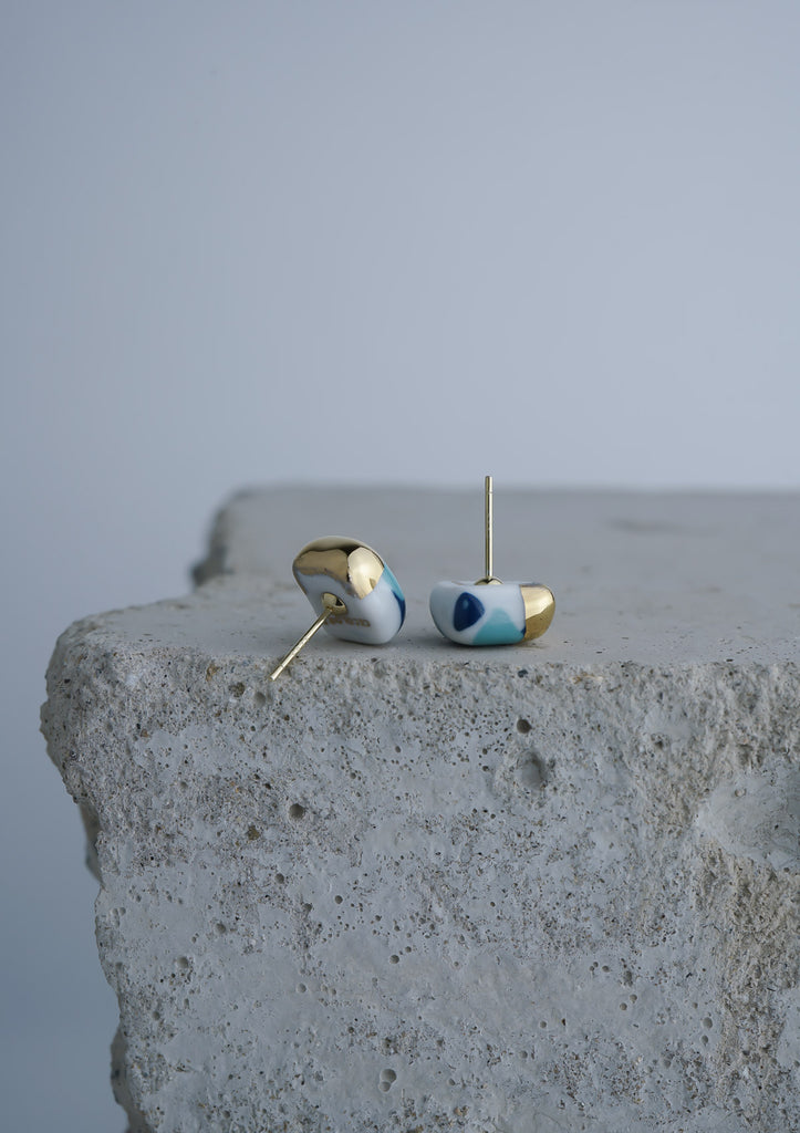 Cecolors Handmade Ceramic Earring Blue