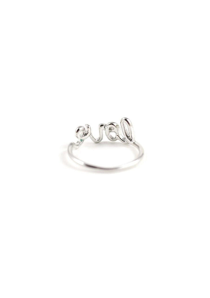 Cursive Long Ring Silver Online Accessories Kollidea 2
