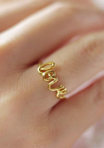Accessories Online Cursive Ring Gold Kollidea 1