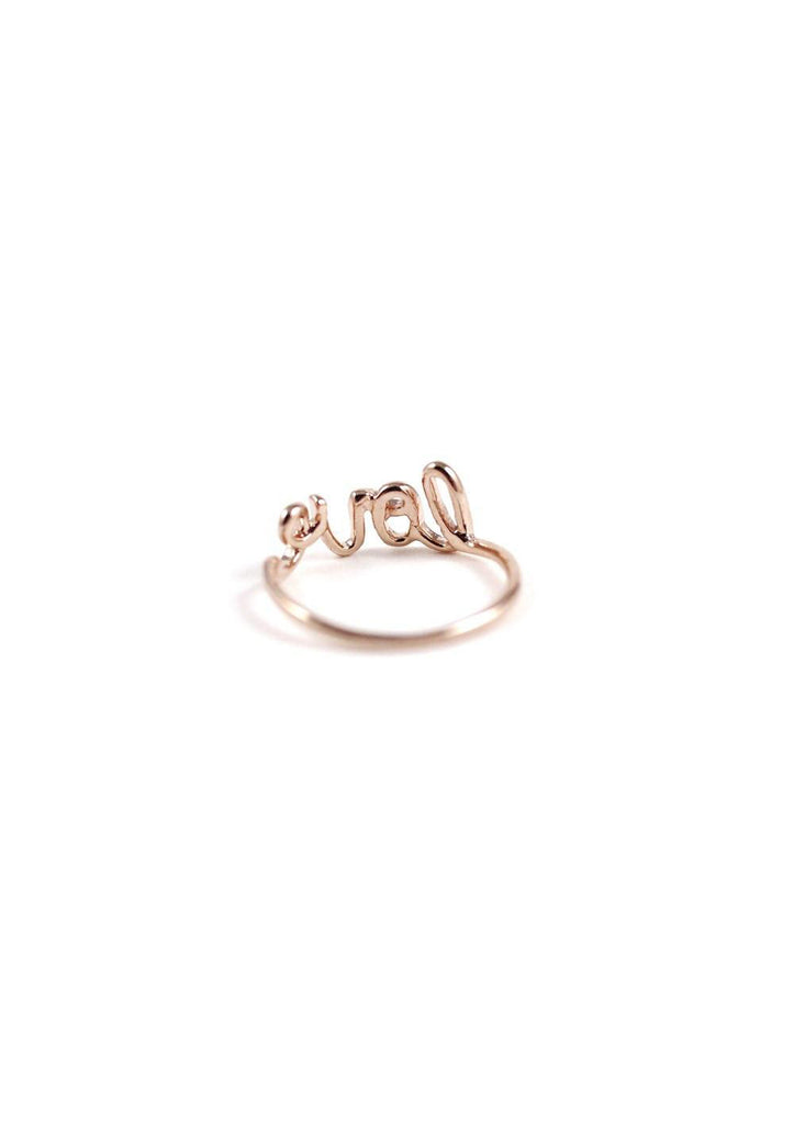 Cursive Long Ring Rose Gold Online Accessories Kollidea 4