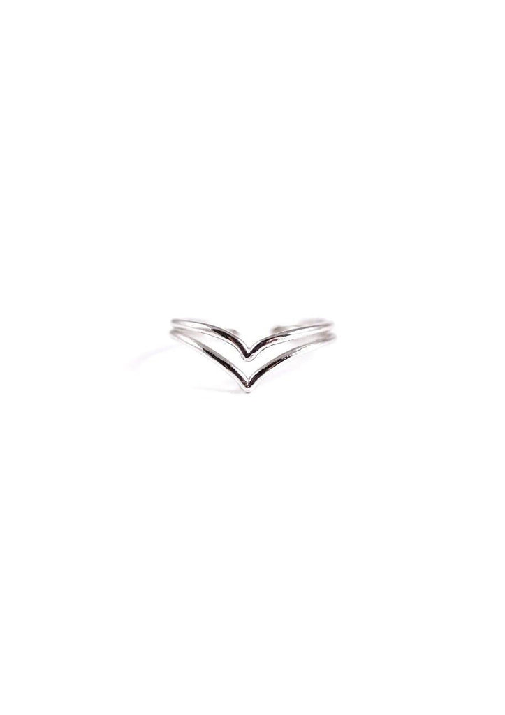 Double Chevron V Ring Silver Online Accessories Jewelry Kollidea 6