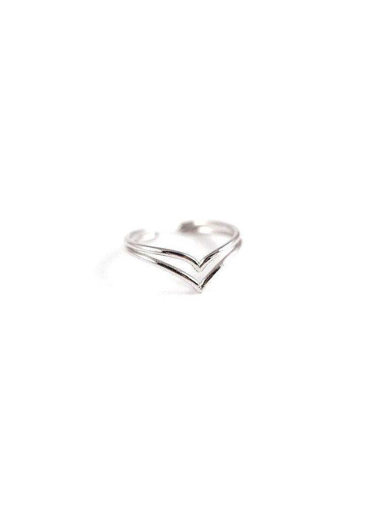 Double Chevron V Ring Silver Online Accessories Jewelry Kollidea 3