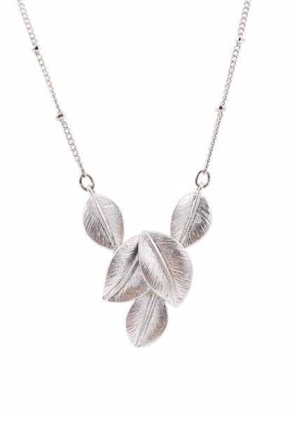 Silver Leaves Necklace Accessories Kollidea 2