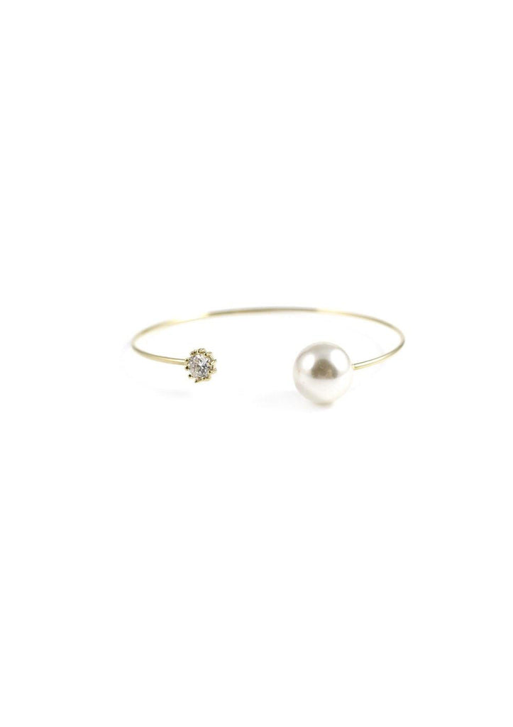 Pearl Cubic Bangle Gold Jewelry Kollidea 01